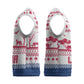 Liberia Christmas Knitted V-Neck Vest Red Wildlife Silhouettes and White Blue Holiday - African Pride