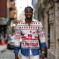 Liberia Christmas Long Sleeve Button Shirt Red Wildlife Silhouettes and White Blue Holiday - African Pride