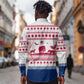 Liberia Christmas Long Sleeve Button Shirt Red Wildlife Silhouettes and White Blue Holiday - African Pride