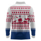 Liberia Christmas Long Sleeve Polo Shirt Red Wildlife Silhouettes and White Blue Holiday - African Pride