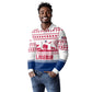 Liberia Christmas Long Sleeve Polo Shirt Red Wildlife Silhouettes and White Blue Holiday - African Pride