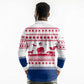 Liberia Christmas Long Sleeve Polo Shirt Red Wildlife Silhouettes and White Blue Holiday - African Pride