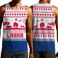 Liberia Christmas Men Tank Top Red Wildlife Silhouettes and White Blue Holiday - African Pride