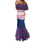 Liberia Christmas Mermaid Dress Red Wildlife Silhouettes and White Blue Holiday - African Pride