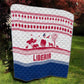 Liberia Christmas Quilt Red Wildlife Silhouettes and White Blue Holiday - African Pride