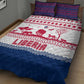 Liberia Christmas Quilt Bed Set Red Wildlife Silhouettes and White Blue Holiday - African Pride