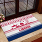 Liberia Christmas Rubber Doormat Red Wildlife Silhouettes and White Blue Holiday - African Pride
