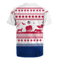 Liberia Christmas Rugby Jersey Red Wildlife Silhouettes and White Blue Holiday - African Pride