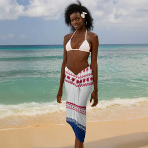 Liberia Christmas Sarong Red Wildlife Silhouettes and White Blue Holiday - African Pride