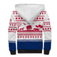 Liberia Christmas Sherpa Hoodie Red Wildlife Silhouettes and White Blue Holiday - African Pride