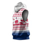 Liberia Christmas Sleeveless Hoodie Red Wildlife Silhouettes and White Blue Holiday - African Pride