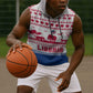 Liberia Christmas Sleeveless Hoodie Red Wildlife Silhouettes and White Blue Holiday - African Pride