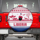 Liberia Christmas Spare Tire Cover Red Wildlife Silhouettes and White Blue Holiday - African Pride
