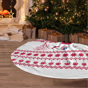 Liberia Christmas Tree Skirt Red Wildlife Silhouettes and White Blue Holiday - African Pride