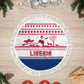Liberia Christmas Tree Skirt Red Wildlife Silhouettes and White Blue Holiday - African Pride