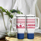 Liberia Christmas Tumbler With Handle Red Wildlife Silhouettes and White Blue Holiday - African Pride