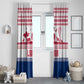 Liberia Christmas Window Curtain Red Wildlife Silhouettes and White Blue Holiday - African Pride