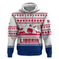 Liberia Christmas Zip Hoodie Red Wildlife Silhouettes and White Blue Holiday - African Pride