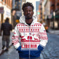 Liberia Christmas Zip Hoodie Red Wildlife Silhouettes and White Blue Holiday - African Pride