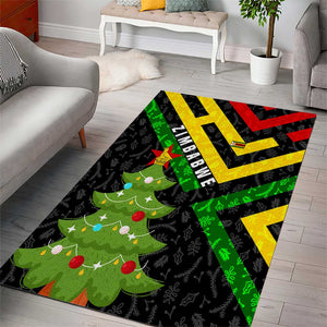 Zimbabwe Christmas Area Rug Flag Colors Xmas Tree and Holiday - African Pride