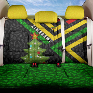 Zimbabwe Christmas Back Car Seat Cover Flag Colors Xmas Tree and Holiday - African Pride