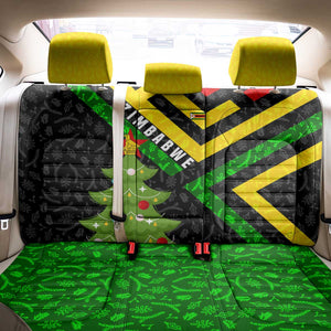 Zimbabwe Christmas Back Car Seat Cover Flag Colors Xmas Tree and Holiday - African Pride