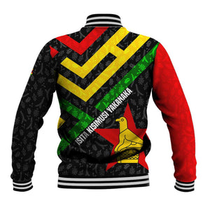 Zimbabwe Christmas Baseball Jacket Flag Colors Xmas Tree and Holiday - African Pride