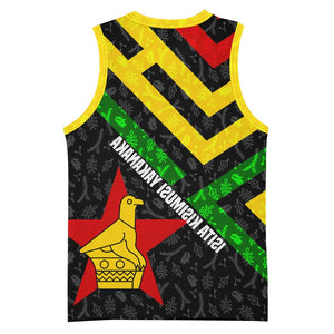 Zimbabwe Christmas Basketball Jersey Flag Colors Xmas Tree and Holiday - African Pride