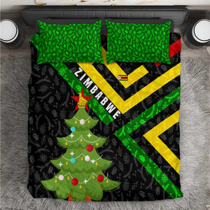 Zimbabwe Christmas Bedding Set Flag Colors Xmas Tree and Holiday - African Pride