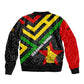 Zimbabwe Christmas Bomber Jacket Flag Colors Xmas Tree and Holiday - African Pride