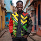 Zimbabwe Christmas Bomber Jacket Flag Colors Xmas Tree and Holiday - African Pride