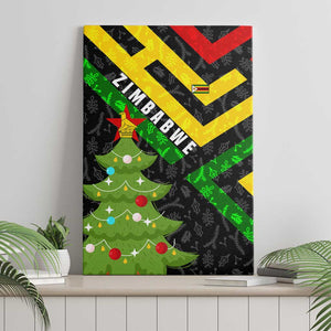 Zimbabwe Christmas Canvas Wall Art Flag Colors Xmas Tree and Holiday - African Pride