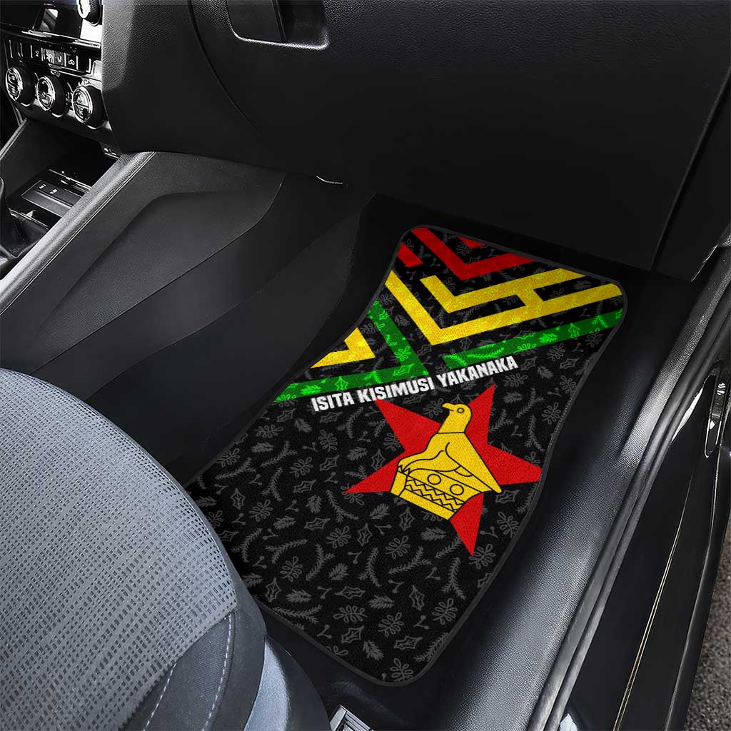 Zimbabwe Christmas Car Mats Flag Colors Xmas Tree and Holiday - African Pride