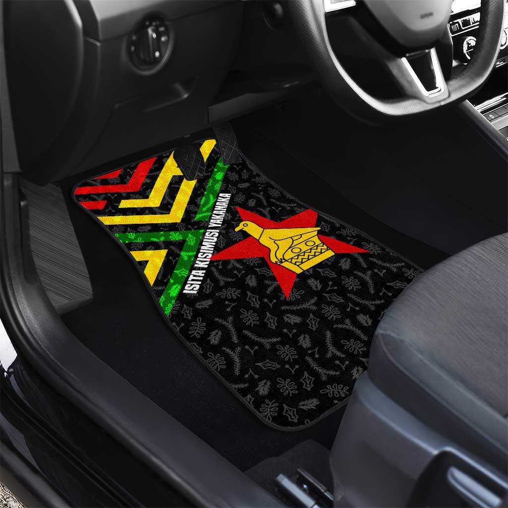 Zimbabwe Christmas Car Mats Flag Colors Xmas Tree and Holiday - African Pride