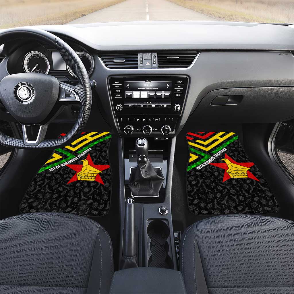 Zimbabwe Christmas Car Mats Flag Colors Xmas Tree and Holiday - African Pride