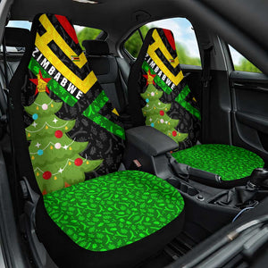 Zimbabwe Christmas Car Seat Cover Flag Colors Xmas Tree and Holiday - African Pride