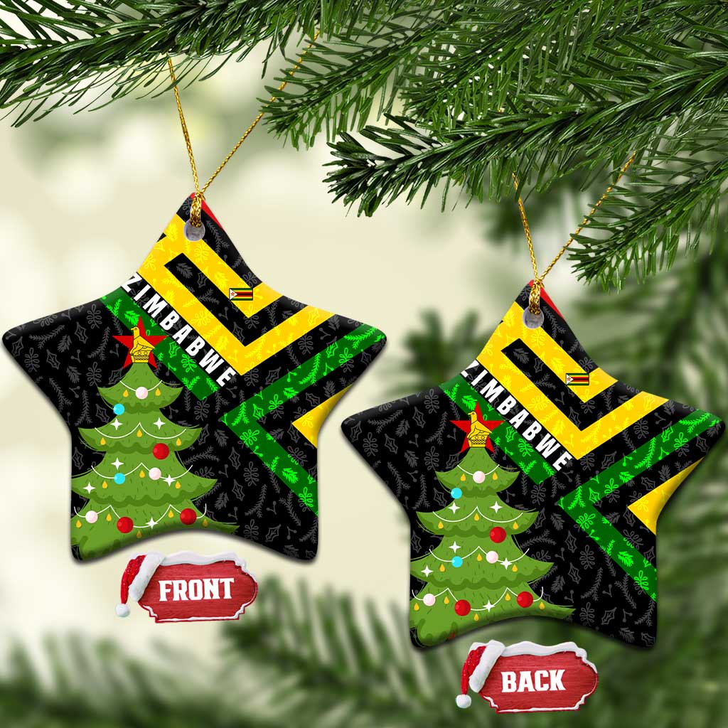 Zimbabwe Christmas Ceramic Ornament Flag Colors Xmas Tree and Holiday - African Pride