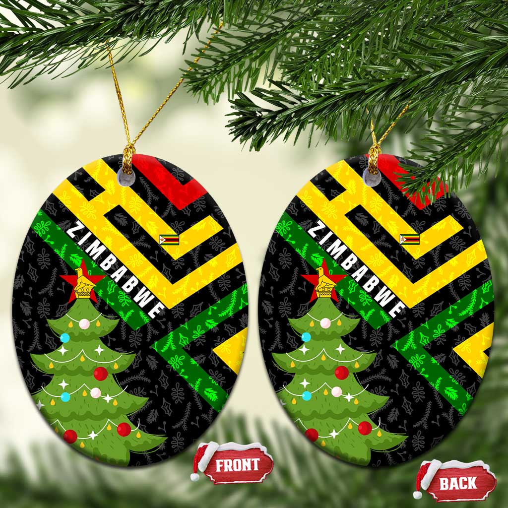 Zimbabwe Christmas Ceramic Ornament Flag Colors Xmas Tree and Holiday - African Pride