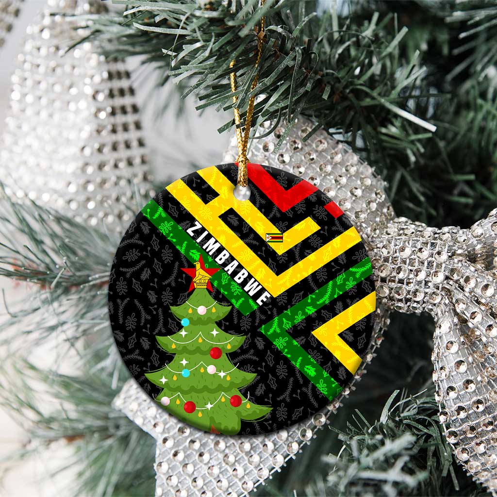 Zimbabwe Christmas Ceramic Ornament Flag Colors Xmas Tree and Holiday - African Pride