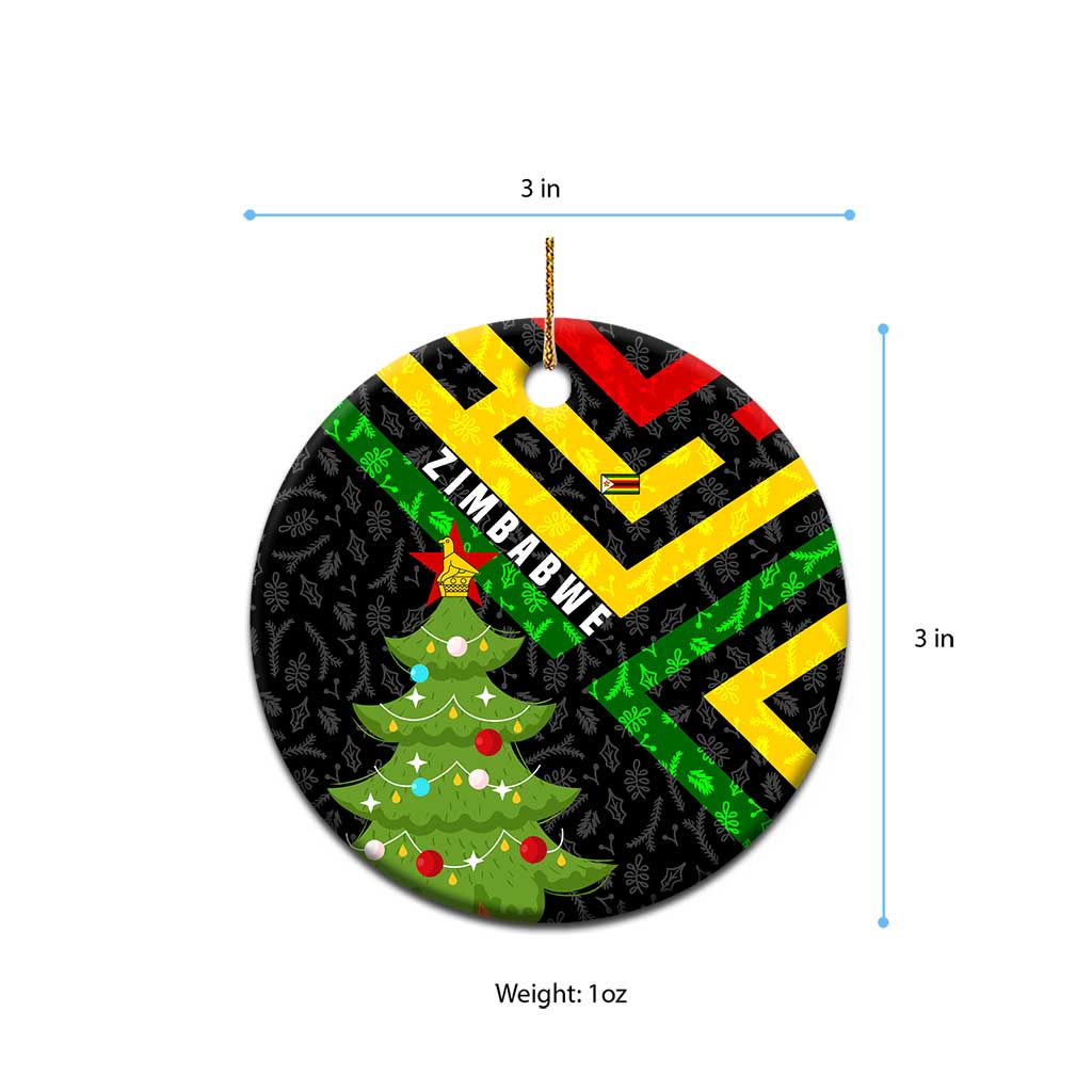 Zimbabwe Christmas Ceramic Ornament Flag Colors Xmas Tree and Holiday - African Pride