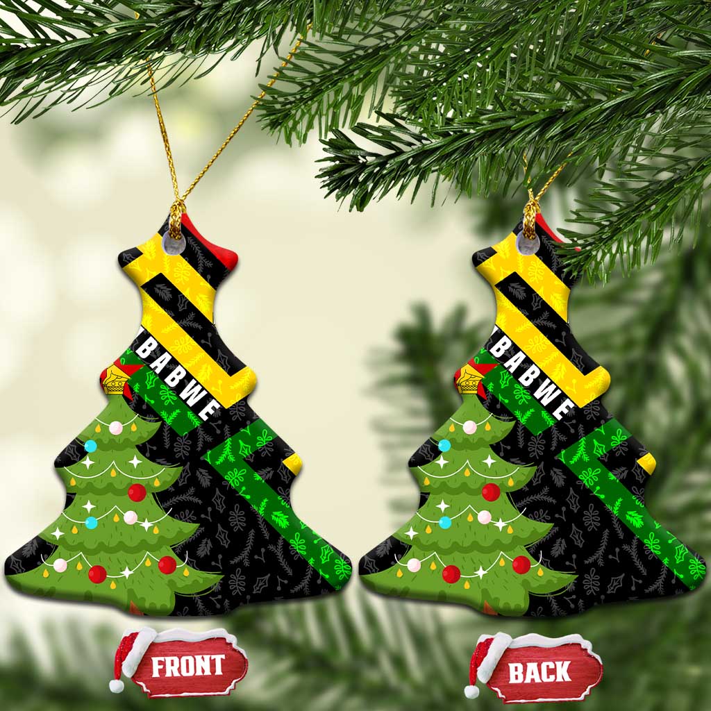 Zimbabwe Christmas Ceramic Ornament Flag Colors Xmas Tree and Holiday - African Pride