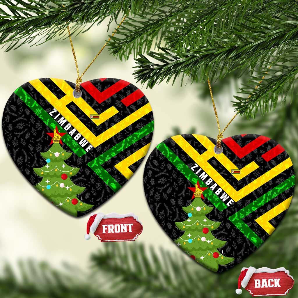 Zimbabwe Christmas Ceramic Ornament Flag Colors Xmas Tree and Holiday - African Pride