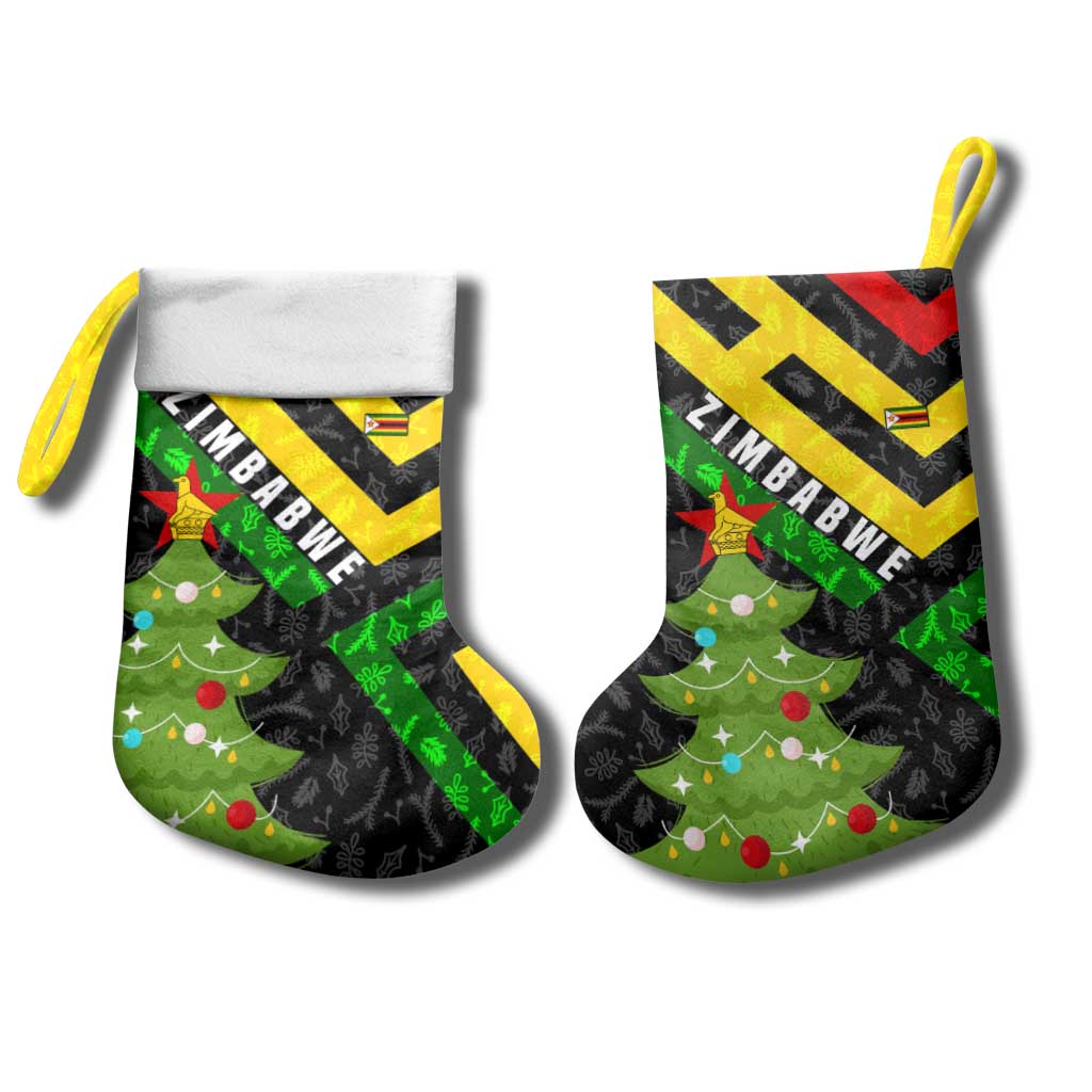 Zimbabwe Christmas Stocking Flag Colors Xmas Tree and Holiday - African Pride