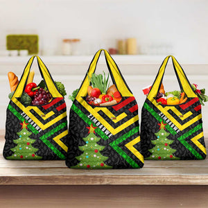 Zimbabwe Christmas Grocery Bag Flag Colors Xmas Tree and Holiday - African Pride