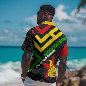 Zimbabwe Christmas Hawaiian Shirt Flag Colors Xmas Tree and Holiday - African Pride