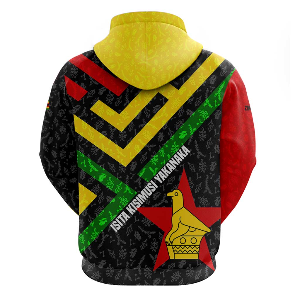 Zimbabwe Christmas Hoodie Flag Colors Xmas Tree and Holiday - African Pride