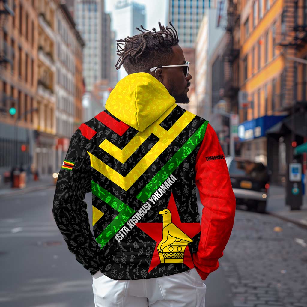 Zimbabwe Christmas Hoodie Flag Colors Xmas Tree and Holiday - African Pride