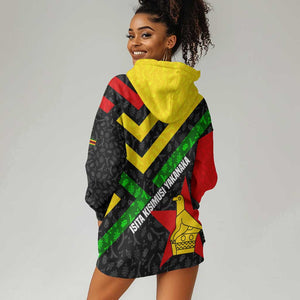 Zimbabwe Christmas Hoodie Dress Flag Colors Xmas Tree and Holiday - African Pride