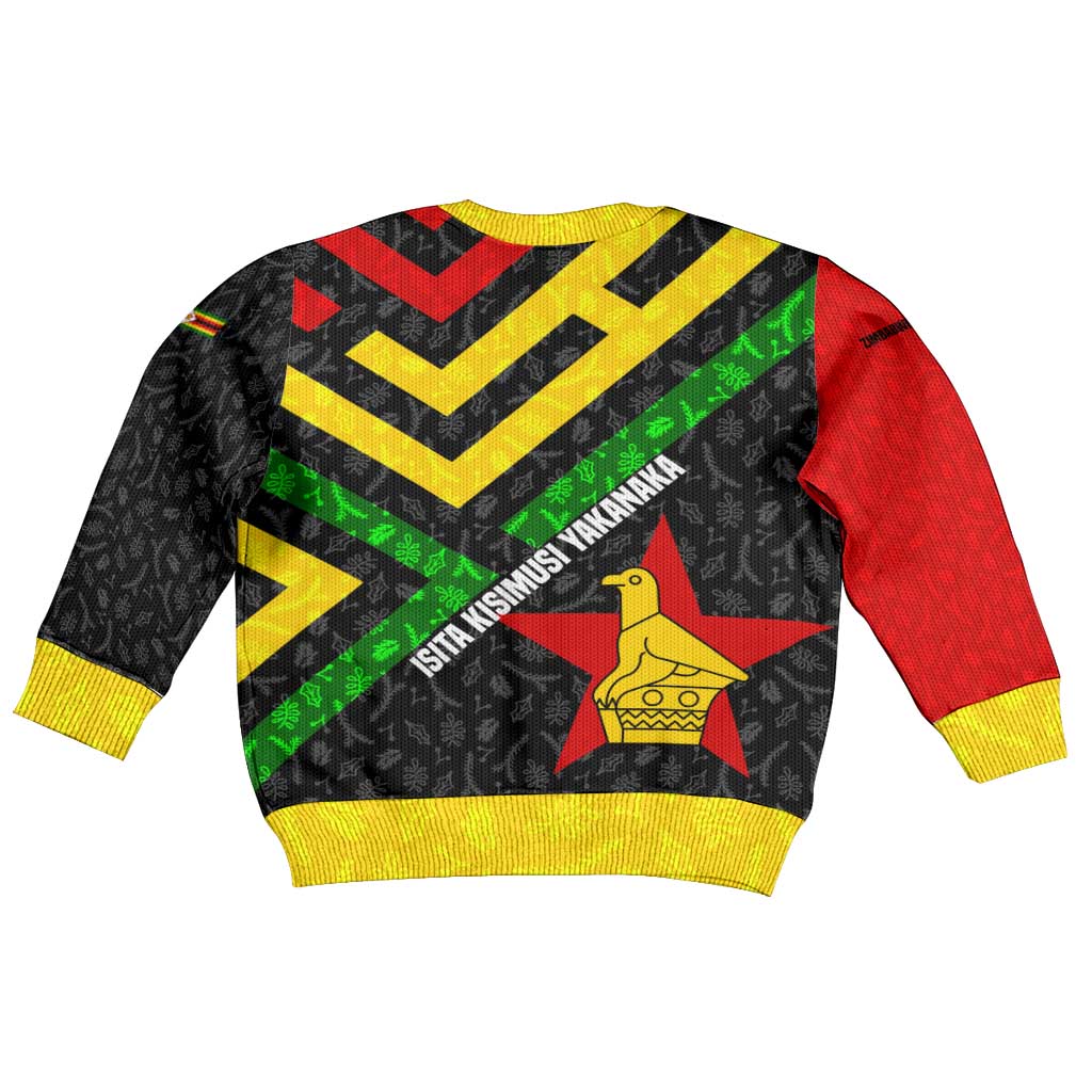 Zimbabwe Christmas Kid Ugly Christmas Sweater Flag Colors Xmas Tree and Holiday - African Pride