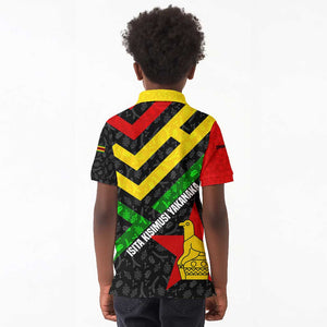 Zimbabwe Christmas Kid Polo Shirt Flag Colors Xmas Tree and Holiday - African Pride